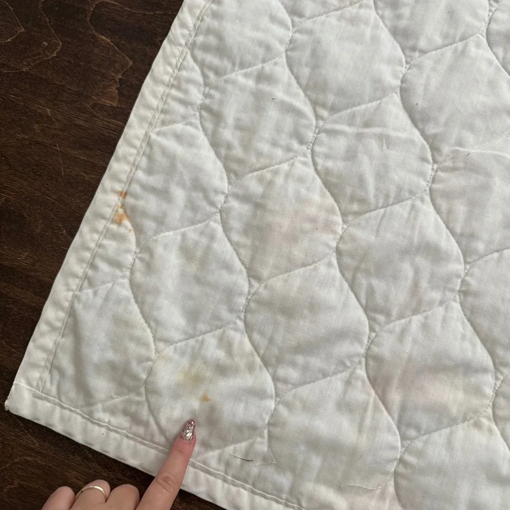 Vintage Care Bears Quilted Baby Blanket Blue Cloud Print 48x44 80s‎ Nostalgia